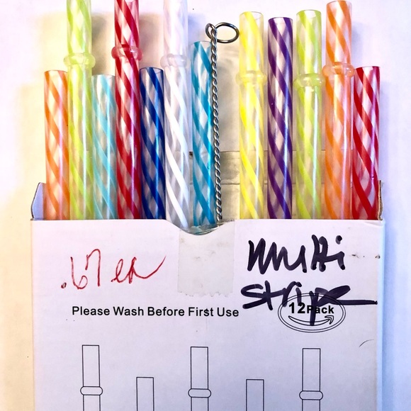 Lot of 7 NEW boxes of 11” Dakoufish Reusable Tumbler Straws w/Cleaner Brush - Picture 5 of 13